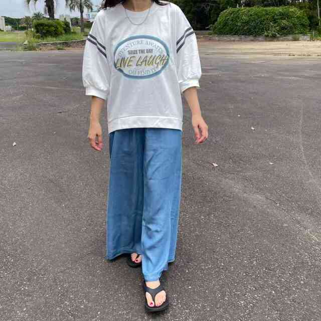 袖ラインプリントプルオーバー