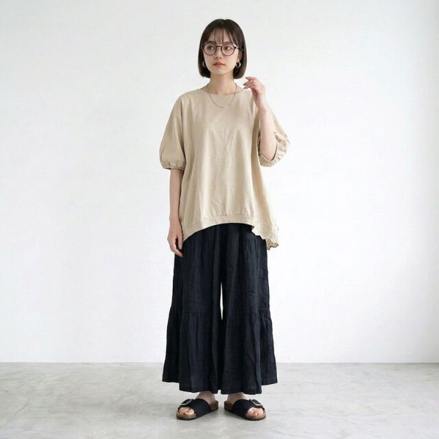 バックスカラップレース切替プルオーバー