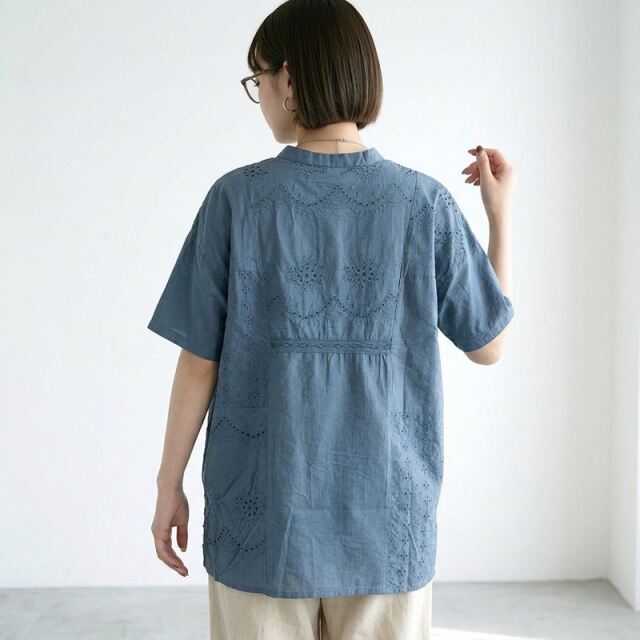 レースパッチワークシャツ