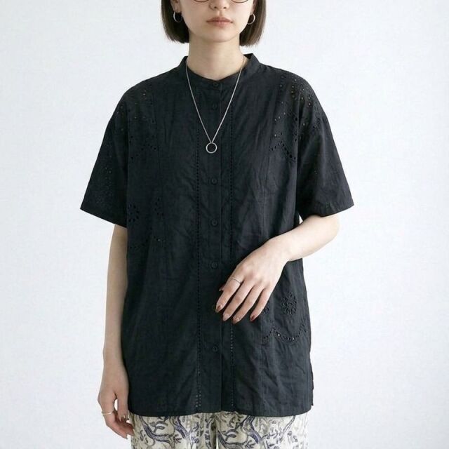 レースパッチワークシャツ
