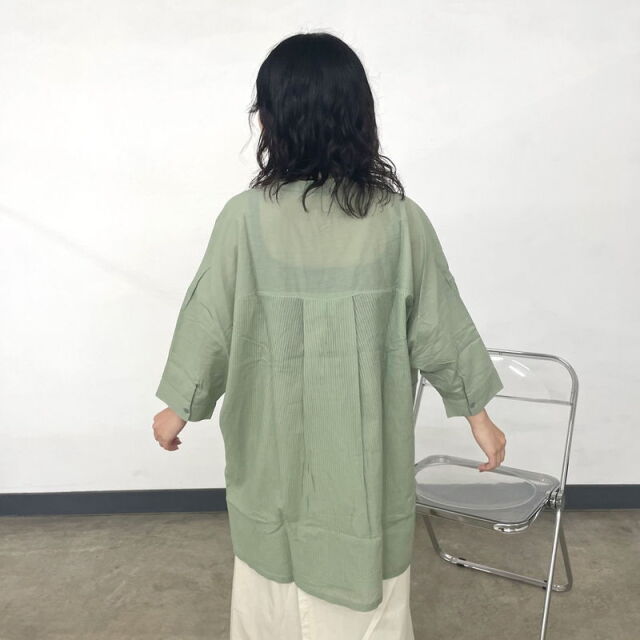 ドビーストライプ変形シャツ