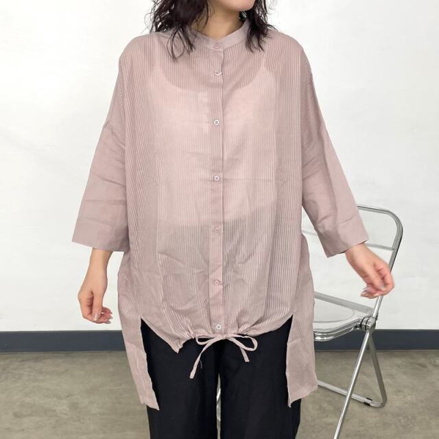 ドビーストライプ変形シャツ