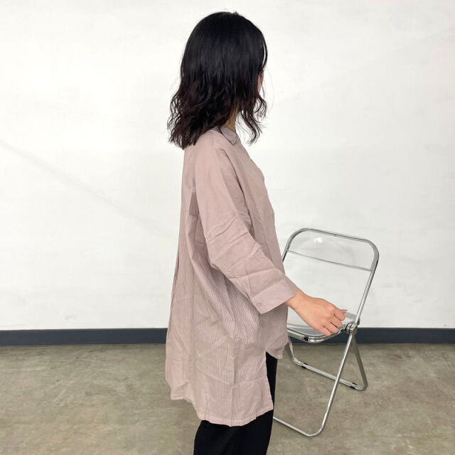 ドビーストライプ変形シャツ