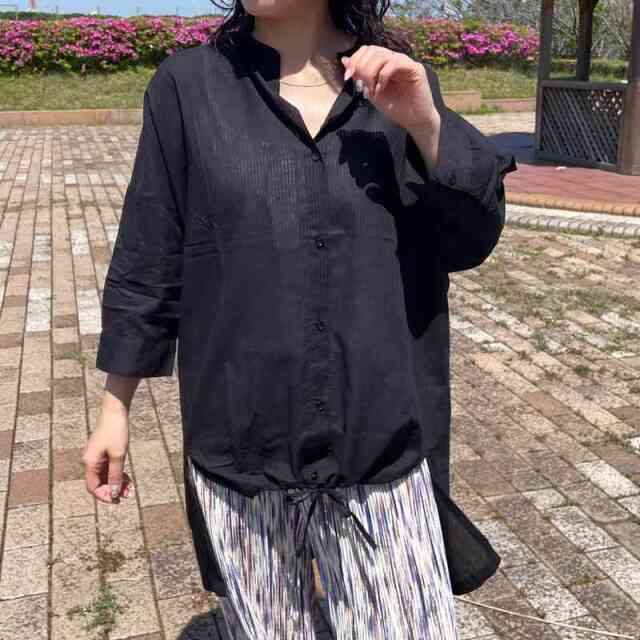 ドビーストライプ変形シャツ