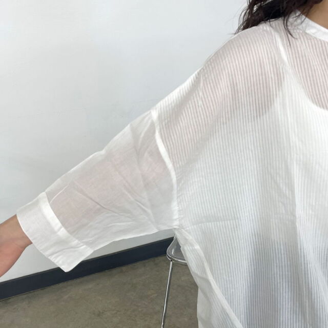 ドビーストライプ変形シャツ