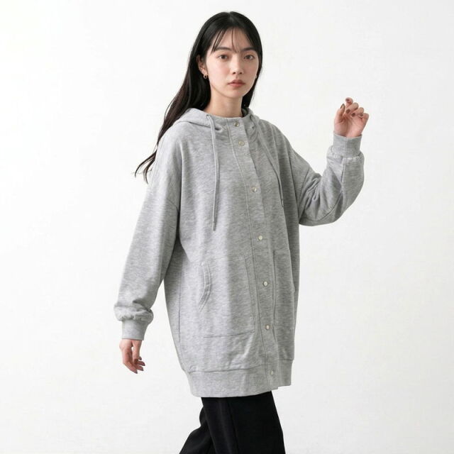 ボタンパーカー