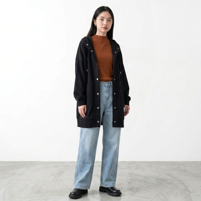 ボタンパーカー