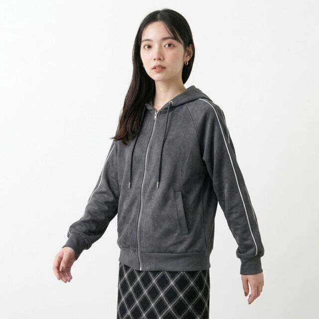 スウェードZIPパーカー