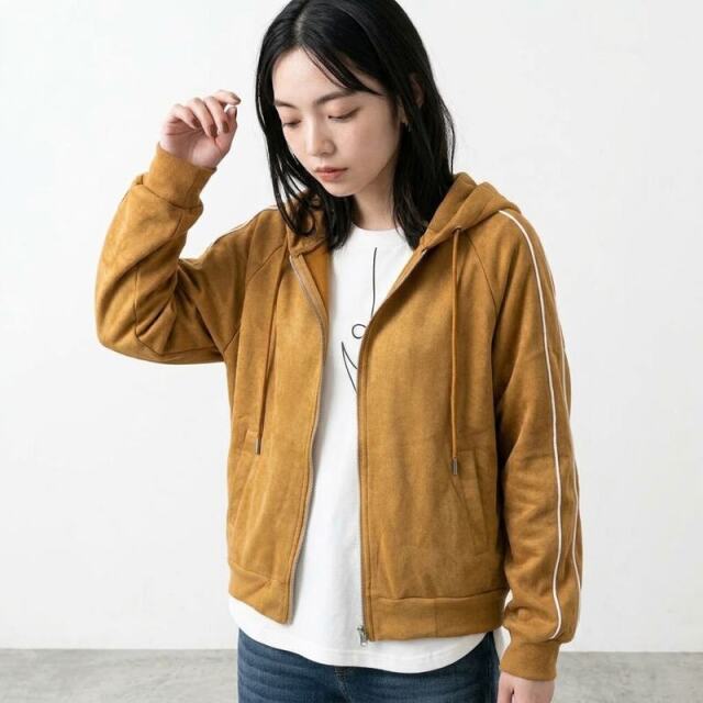 スウェードZIPパーカー