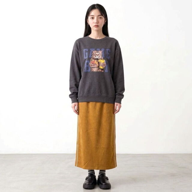 スウェードトラックIラインスカート
