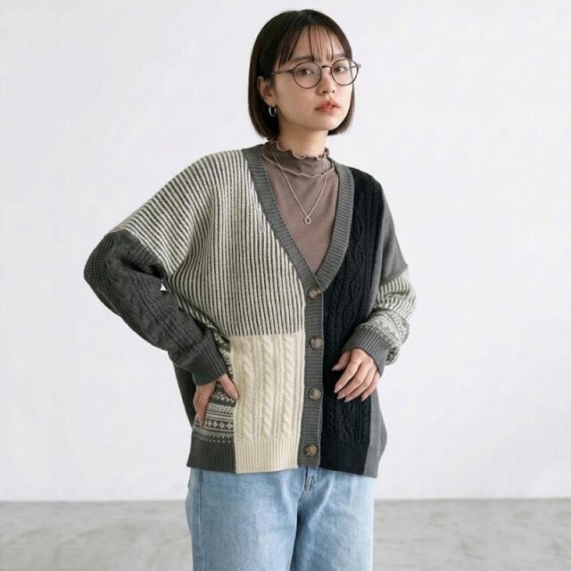 リメイク風パッチカーディガン