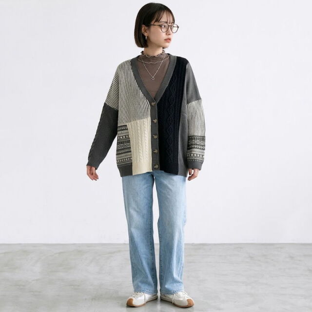 リメイク風パッチカーディガン