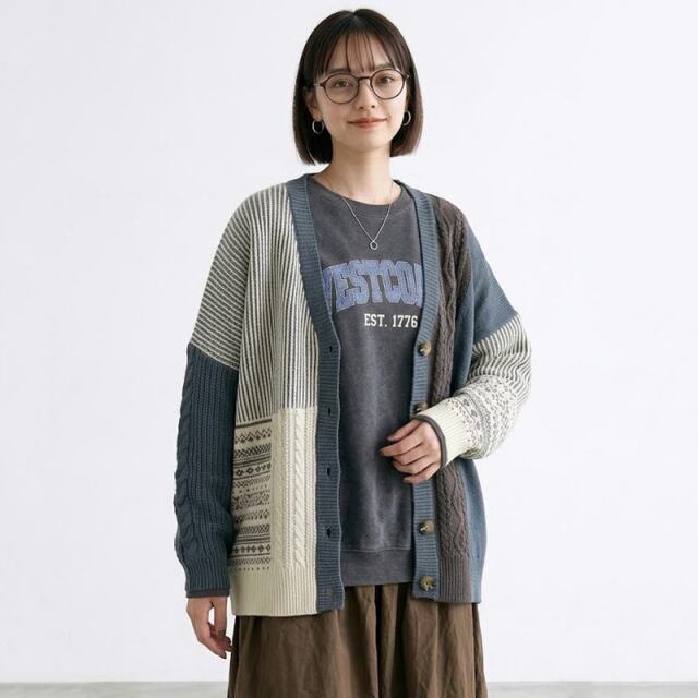 リメイク風パッチカーディガン