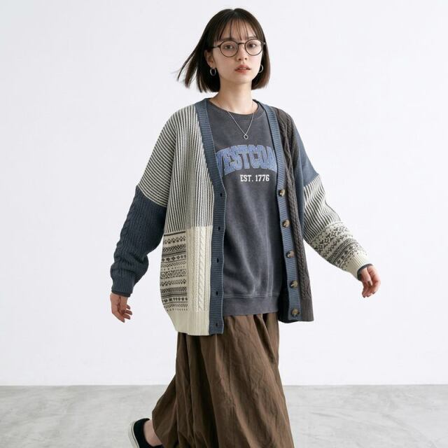 リメイク風パッチカーディガン