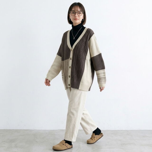 リメイク風パッチカーディガン