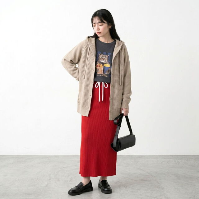 ドルマンニットパーカー