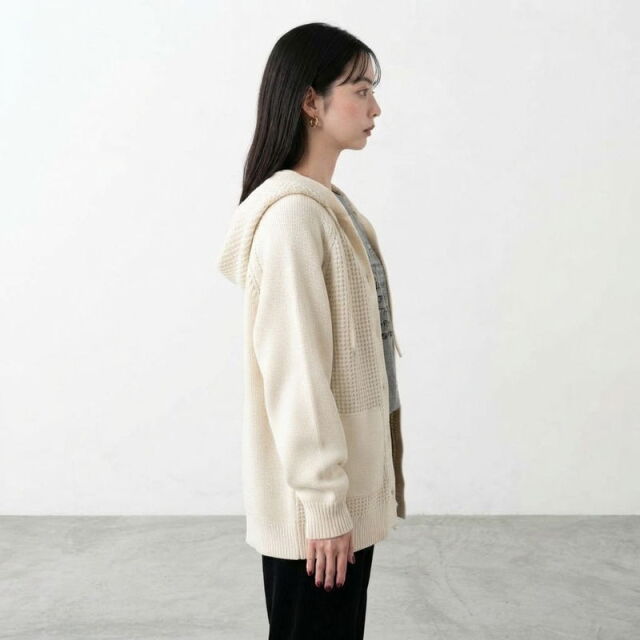 ドルマンニットパーカー