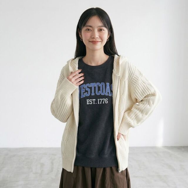 ケーブルジップパーカー