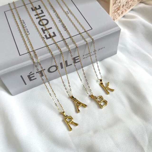 『K』COLOR DEEP 『KEISEI』イニシャル ネックレス イニシャルネックレス アルファベットネックレス ゴールド