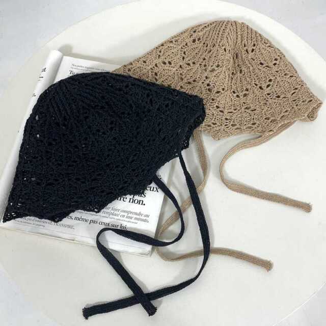 ヒモツキクロシェハット