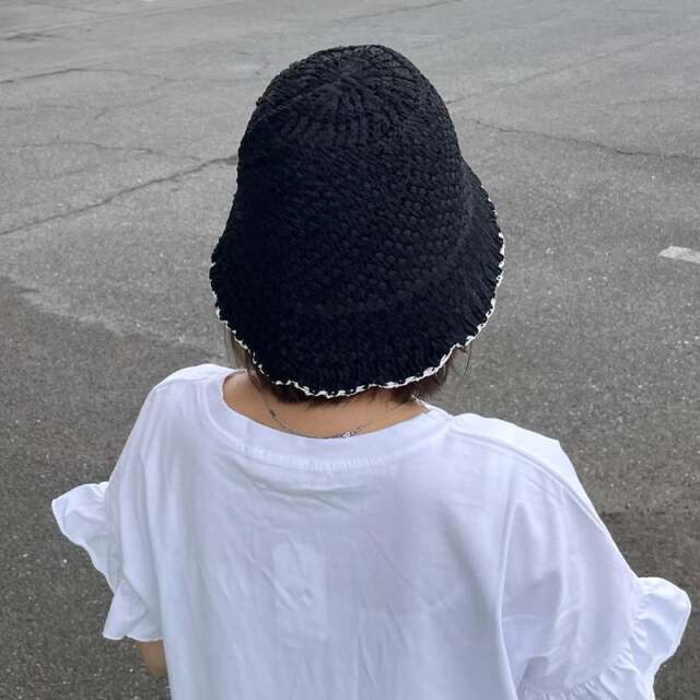 雑材スカラップバケットハット
