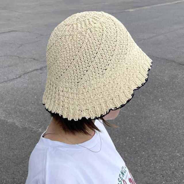 雑材スカラップバケットハット