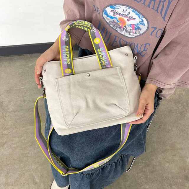 ロゴショルダーキャンバストートバッグ