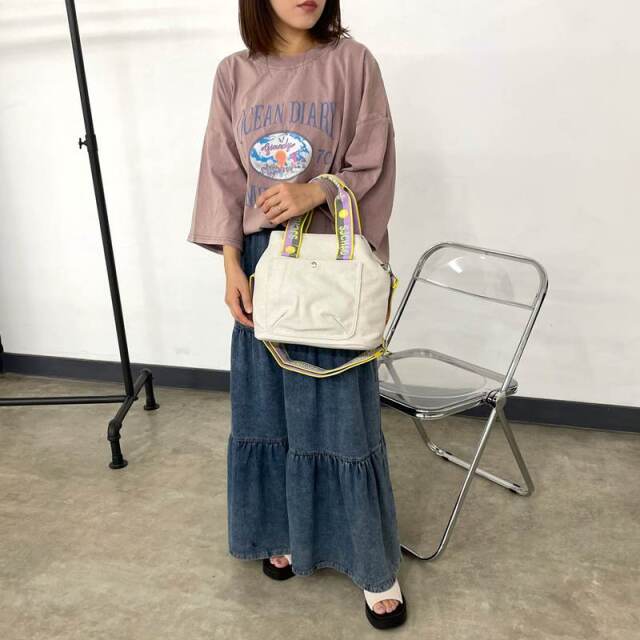 ロゴショルダーキャンバストートバッグ
