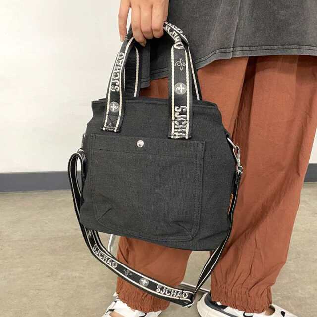 ロゴショルダーキャンバストートバッグ
