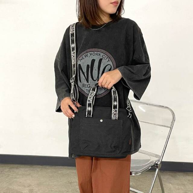 ロゴショルダーキャンバストートバッグ