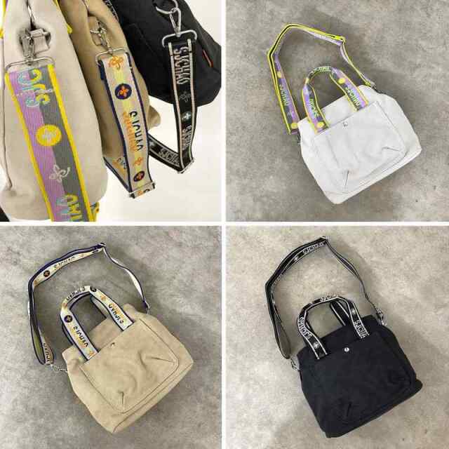 ロゴショルダーキャンバストートバッグ