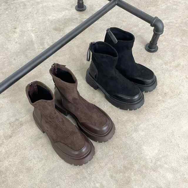 フェイクスウェードショートブーツ