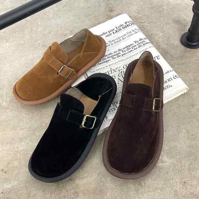 フェイクスウェードベルトシューズ