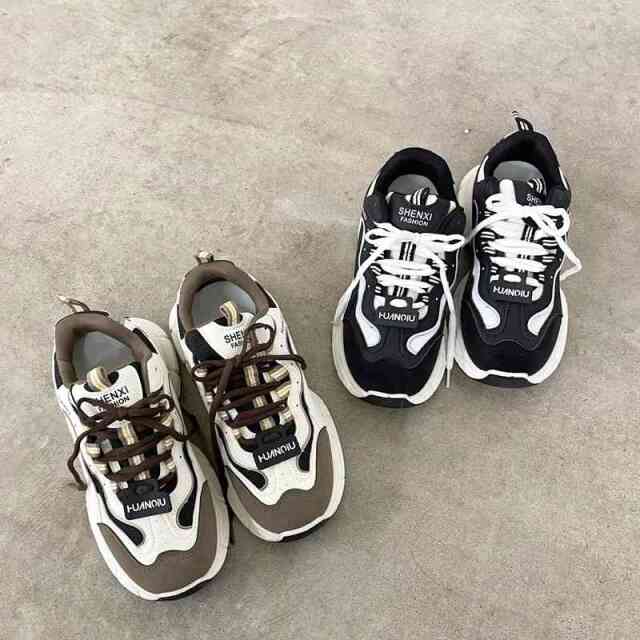 配色ダッドスニーカー