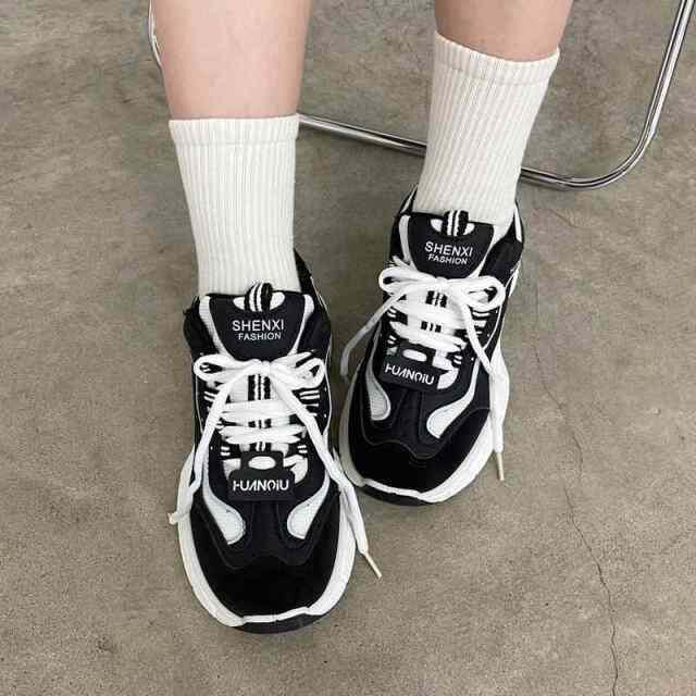 配色ダッドスニーカー