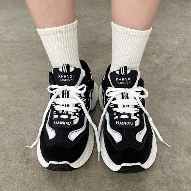 配色ダッドスニーカー