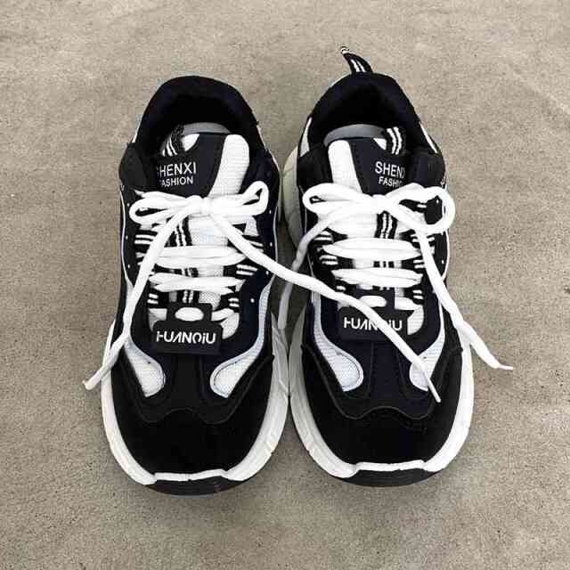 配色ダッドスニーカー