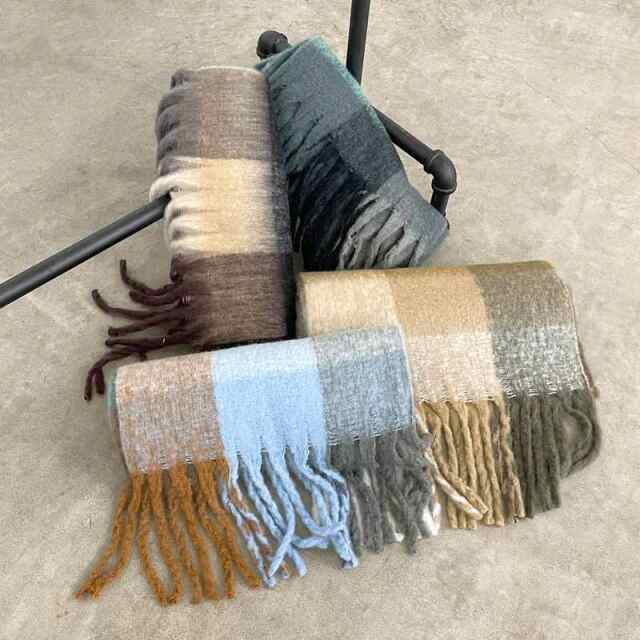 ブロックチェックマフラー