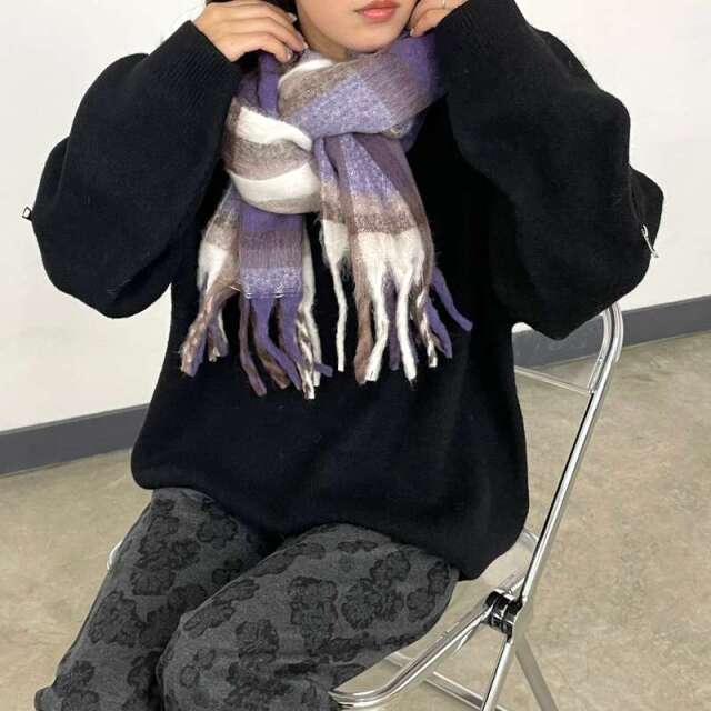 チェックマフラー