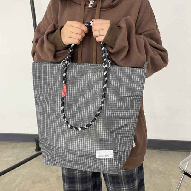 撥水チェック2WAYトートバッグ