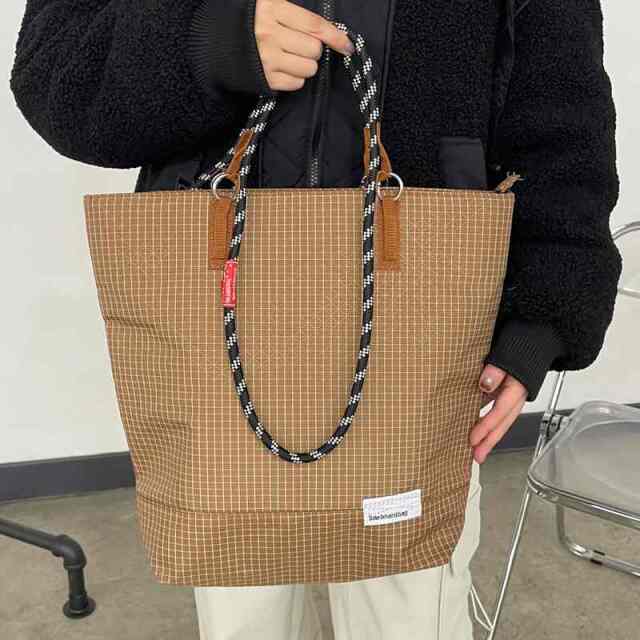 撥水チェック2WAYトートバッグ