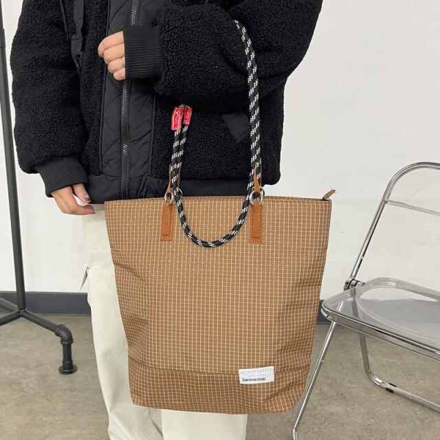 撥水チェック2WAYトートバッグ
