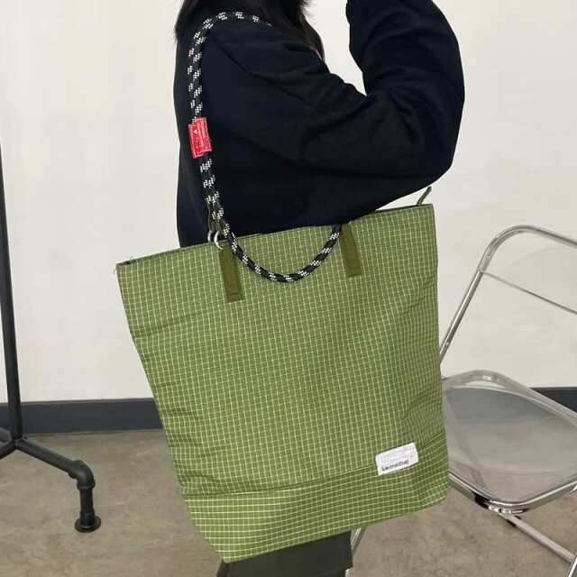 撥水チェック2WAYトートバッグ