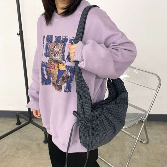 撥水ドロストチェックショルダーバッグ