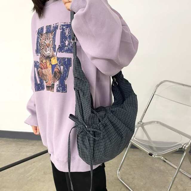 撥水ドロストチェックショルダーバッグ