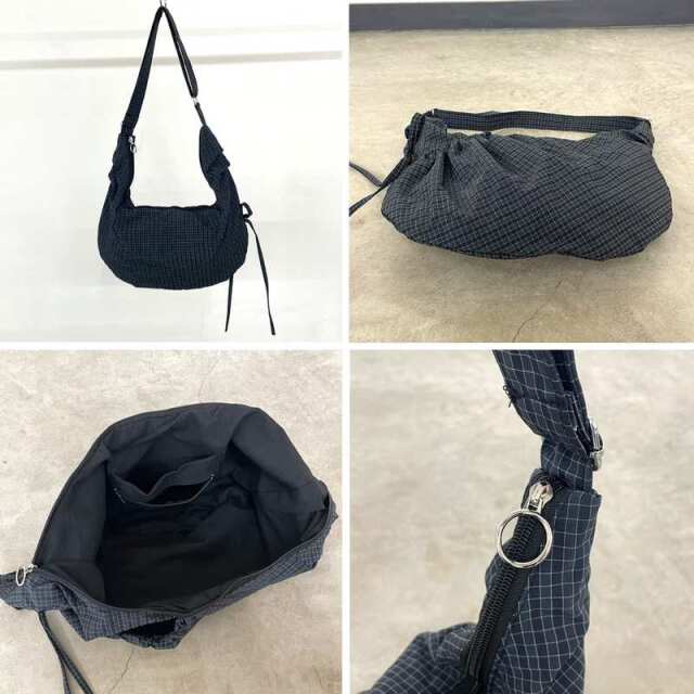 撥水ドロストチェックショルダーバッグ