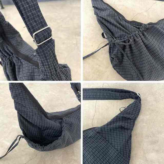 撥水ドロストチェックショルダーバッグ