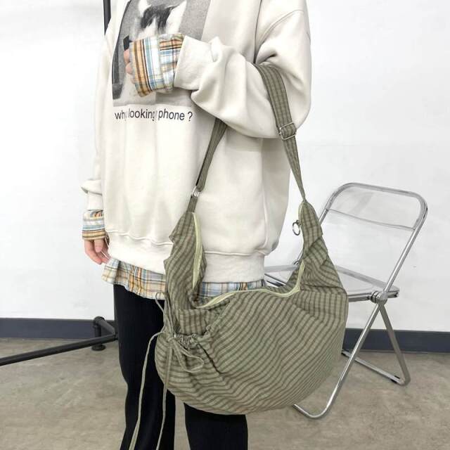 撥水ドロストチェックショルダーバッグ