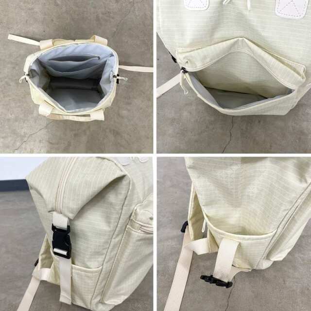 撥水チェックリュックサック