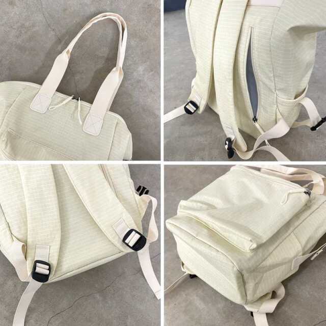 撥水チェックリュックサック